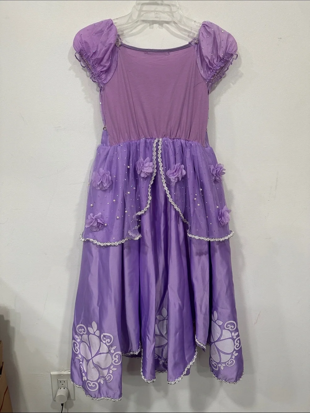 Princess Gown Costume Dress & Accessories Shoes Crown Gloves Sofia Rapunzel 8/10